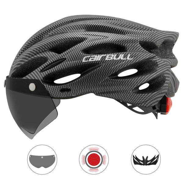 Road mountain bike riding helmet with lens and brim taillight - Image 6