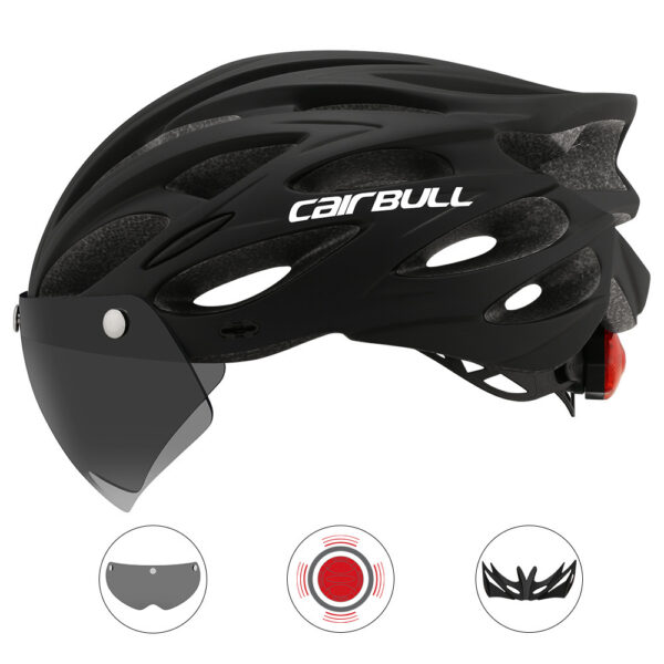 Road mountain bike riding helmet with lens and brim taillight - Image 5