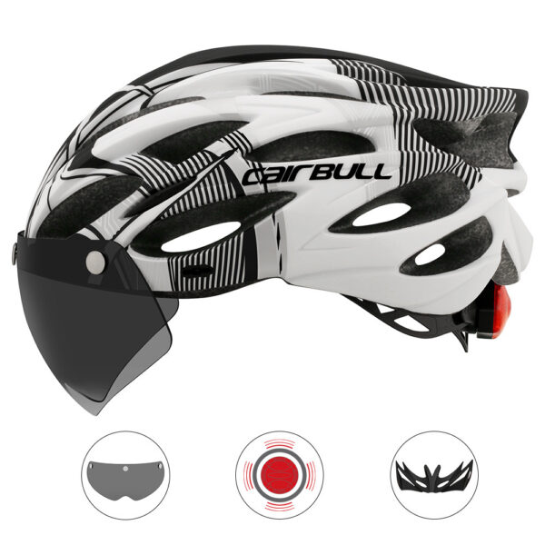 Road mountain bike riding helmet with lens and brim taillight - Image 4