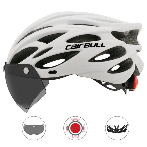 Road mountain bike riding helmet with lens and brim taillight - Image 10